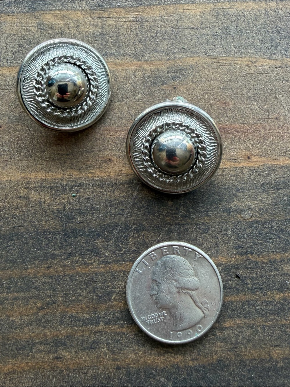 Clip-On Silver Tone Earrings - Picture 4 of 4